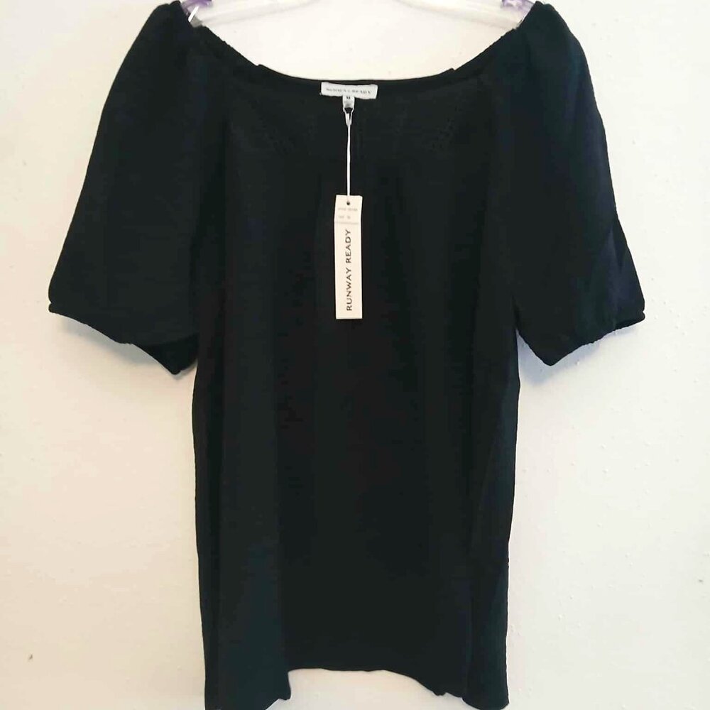 NWT Runway Ready XL Black Top